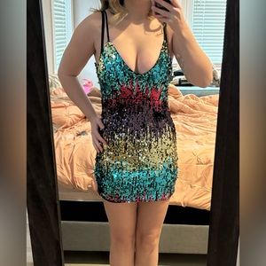 Amazon. Zip back sequin bodycon dress